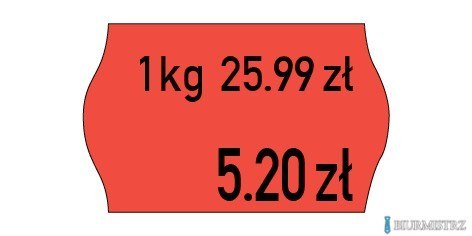 Etykiety cenowe w rolce do metkownicy dwurzędowej Meto, 26x16 mm, czerwone opakowanie 6 rolek M30014337 Etykiety cenowe w rolce do metkownicy dwurzędowej Meto, 26x16 mm, czerwone opakowanie 6 rolek M30014337