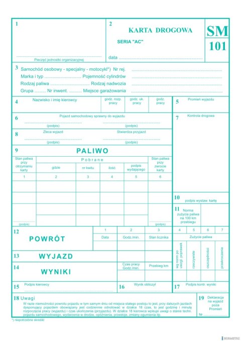 Karta drogowa A5, 80 kartek offset, 10-802-3 DOTTS Karta drogowa A5, 80 kartek offset, 10-802-3 DOTTS