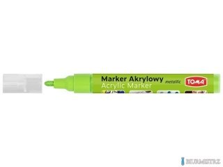 Marker akrylowy, fibrowa końcówka okrągła 2-5mm, zielony jasny metalic TO-402 Toma