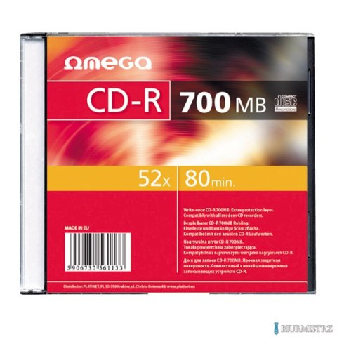Płyta OMEGA CD-R 700MB 52X SLIM CASE (1) OMS1 Płyta OMEGA CD-R 700MB 52X SLIM CASE (1) OMS1