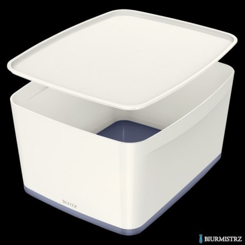 Pojemnik MyBOX duży z pokrywką biało-szary LEITZ 52161001 Pojemnik MyBOX duży z pokrywką biało-szary LEITZ 52161001