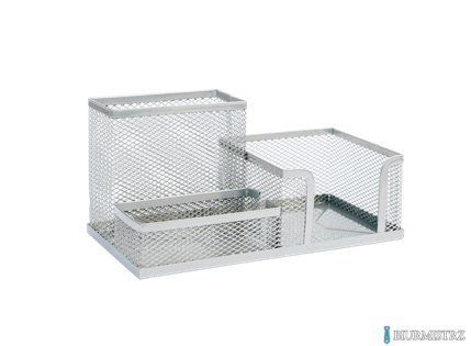 Przybornik na biurko DOTTS siatka srebrny 205x103x98mm Przybornik na biurko DOTTS siatka srebrny 205x103x98mm
