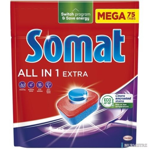 SOMAT Tabletki do zmywarki MEGA 75 szt. All in one Extra 09343 SOMAT Tabletki do zmywarki MEGA 75 szt. All in one Extra 09343
