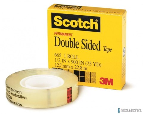 Taśma biurowa, dwustronna SCOTCH (665), 12mm, 22,8m, 3M-70007027314 Taśma biurowa, dwustronna SCOTCH (665), 12mm, 22,8m, 3M-70007027314