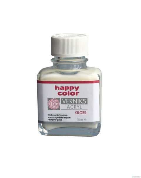 Werniks akrylowy GLOSS, 75 ml, przezroczysty, Happy Color HA 7380 0075-GL Werniks akrylowy GLOSS, 75 ml, przezroczysty, Happy Color HA 7380 0075-GL