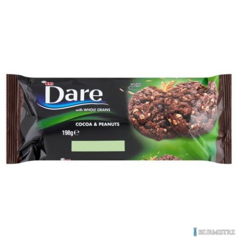 Ciastka pełnoziarniste z kakao i orzeszkami Dare 198 g Ciastka pełnoziarniste z kakao i orzeszkami Dare 198 g