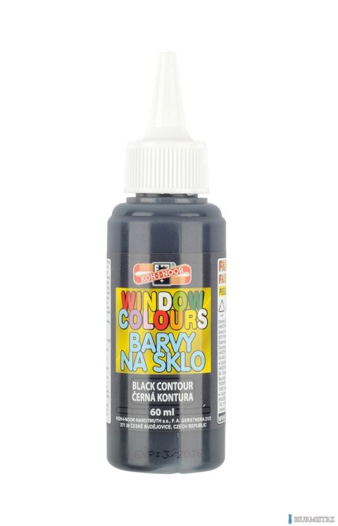 Farba witrażowa kontur.czarna 60ml 9742016 Farba witrażowa kontur.czarna 60ml 9742016
