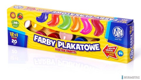 Farby plakatowe Astra 13 kolorów - 20 ml 12+1 kolor gratis, 301115005 Farby plakatowe Astra 13 kolorów - 20 ml 12+1 kolor gratis, 301115005