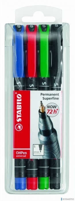 Foliopis STABILO OHPen niezmywalny 0.4mm 4sztuki. w etui 841/4 Foliopis STABILO OHPen niezmywalny 0.4mm 4sztuki. w etui 841/4