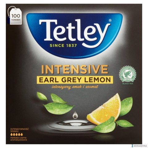 Herbata TETLEY INTENSIVE EARL GREY LEMON czarna 100 saszetek z zawieszką Herbata TETLEY INTENSIVE EARL GREY LEMON czarna 100 saszetek z zawieszką