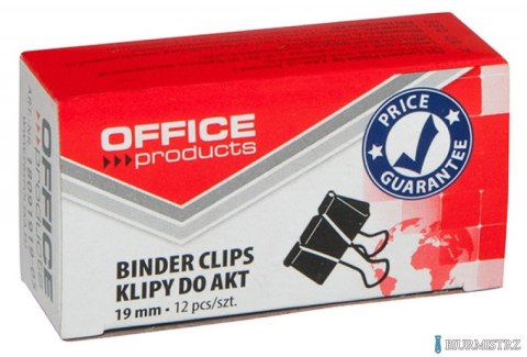 Klipy do dokumentów , 19mm, 12szt., czarne, typu OFFICE PRODUCTS 18091919-05 Klipy do dokumentów , 19mm, 12szt., czarne, typu OFFICE PRODUCTS 18091919-05
