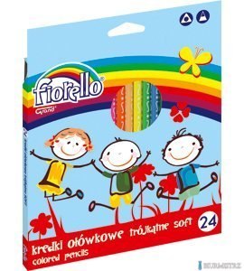 Kredki ołówkowe FIORELLO SUPER SOFT, 24 kolory, trójkątne 170-2188 Kredki ołówkowe FIORELLO SUPER SOFT, 24 kolory, trójkątne 170-2188