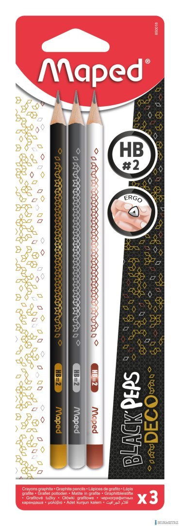 Ołówek BLACKPEPS DECO hb 3 szt blister Maped 850018 (X) Ołówek BLACKPEPS DECO hb 3 szt blister Maped 850018 (X)