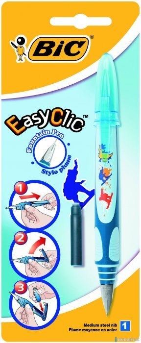 Pióro wieczne BIC Easy Clic Decor dla chłopców niebieski Blister 1szt, 8794095 Pióro wieczne BIC Easy Clic Decor dla chłopców niebieski Blister 1szt, 8794095
