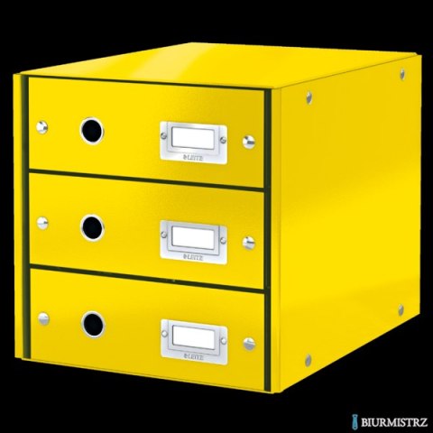 Pojemnik z 3 szufladami Leitz C&S, żółty 60480016 Pojemnik z 3 szufladami Leitz C&S, żółty 60480016