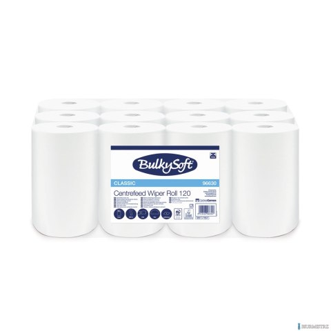 Ręcznik w roli mini centralnego dozowania (12rolek) biały, celuloza, 1w, 120m, CLASSIC, 96630 BULKYSOFT Ręcznik w roli mini centralnego dozowania (12rolek) biały, celuloza, 1w, 120m, CLASSIC, 96630 BULKYSOFT