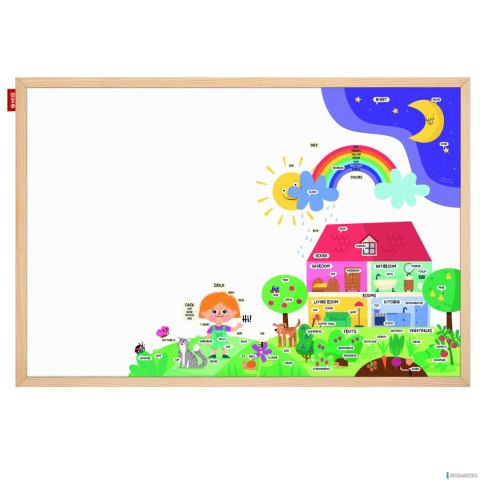 Tablica edukacyjna MemoBe, WHITEBOARDGAME: English adventure!, nadruk NAUKA J. ANGIELSKIEGO, rama drewniana, 90x60 cm MTM090060. Tablica edukacyjna MemoBe, WHITEBOARDGAME: English adventure!, nadruk NAUKA J. ANGIELSKIEGO, rama drewniana, 90x60 cm MTM090060.