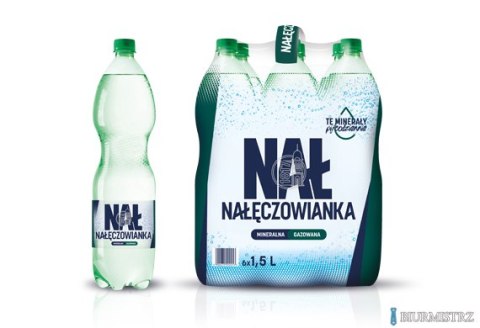 Woda NAŁĘCZOWIANKA gazowana 1.5L butelka PET zgrzewka 6 szt. Woda NAŁĘCZOWIANKA gazowana 1.5L butelka PET zgrzewka 6 szt.