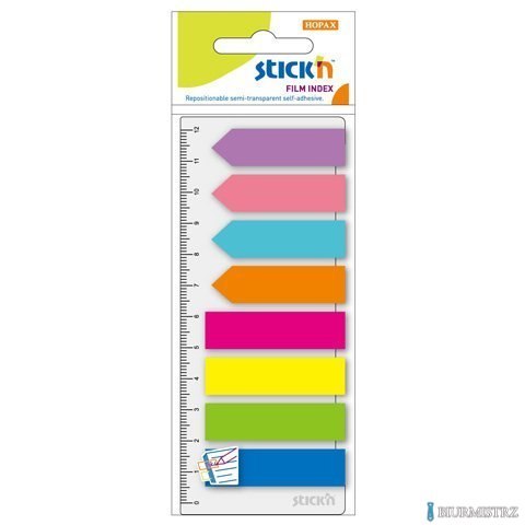 Zakładki indeksujące neon 8x25szt.(Paski+Strzałki) +Linijka STICKN 21346 Zakładki indeksujące neon 8x25szt.(Paski+Strzałki) +Linijka STICKN 21346