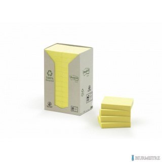 Bloczek samoprzylepny ekologiczny POST-IT (653-1T), 38x51mm, 24x100 kart., żółty Bloczek samoprzylepny ekologiczny POST-IT (653-1T), 38x51mm, 24x100 kart., żółty