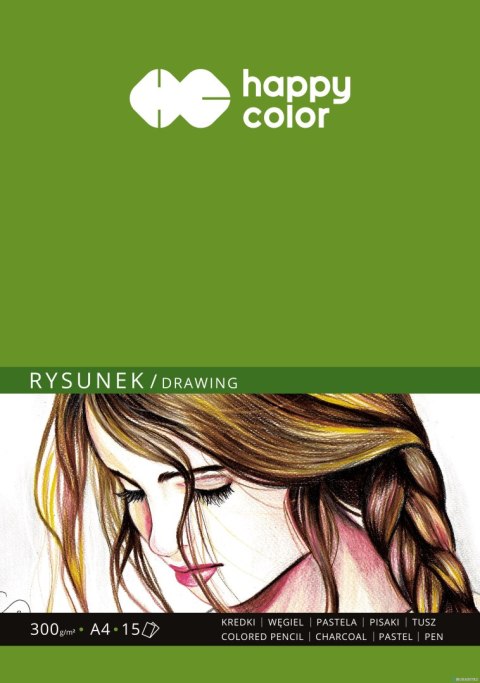 Blok do rysunku_ ART, 300g, A4, 15 ark, Happy Color HA 3730 2030-A15 Blok do rysunku_ ART, 300g, A4, 15 ark, Happy Color HA 3730 2030-A15
