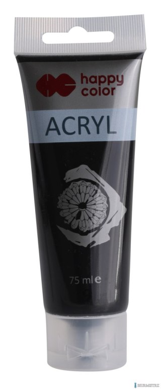 Farba akrylowa 75ml, czarny, Happy Color HA 7370 0075-9