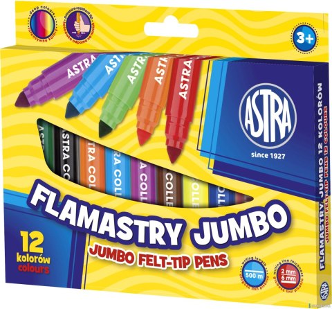 Flamastry Astra jumbo 12 kolorów, 314110001 Flamastry Astra jumbo 12 kolorów, 314110001
