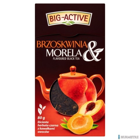 Herbata BIG-ACTIVE brzoskwinia i morela 80g liściasta czarna Herbata BIG-ACTIVE brzoskwinia i morela 80g liściasta czarna