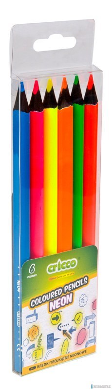 Kredki trójkątne 6-kolorowe neonowe euti BLACK WOOD JUMBO CR330W6 AX Kredki trójkątne 6-kolorowe neonowe euti BLACK WOOD JUMBO CR330W6 AX