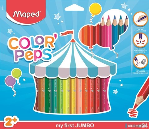 Kredki trójkątne MAPED COLORPEPS JUMBO 24kolorów 834013 Kredki trójkątne MAPED COLORPEPS JUMBO 24kolorów 834013