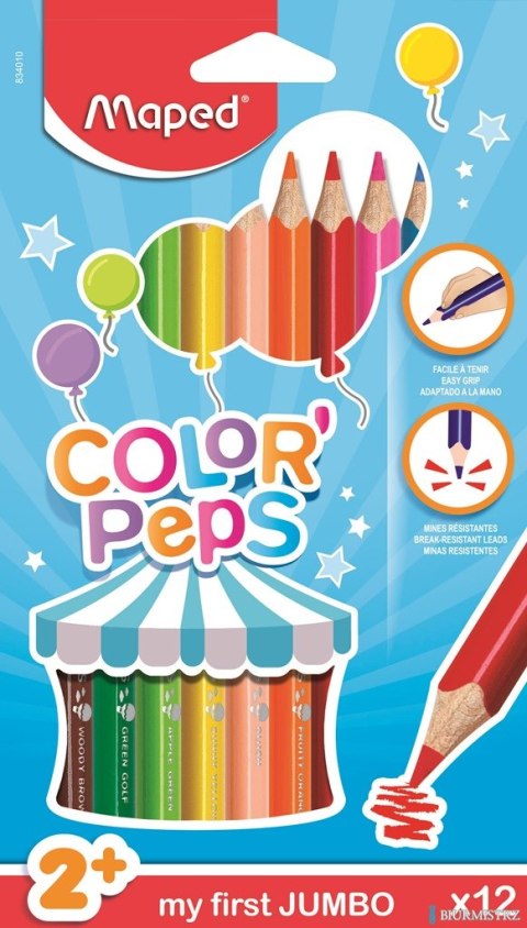 Kredki trójkątne MAPED COLORPEPS JUMBO TRÓJKĄTNE 12kolorów 834010 Kredki trójkątne MAPED COLORPEPS JUMBO TRÓJKĄTNE 12kolorów 834010
