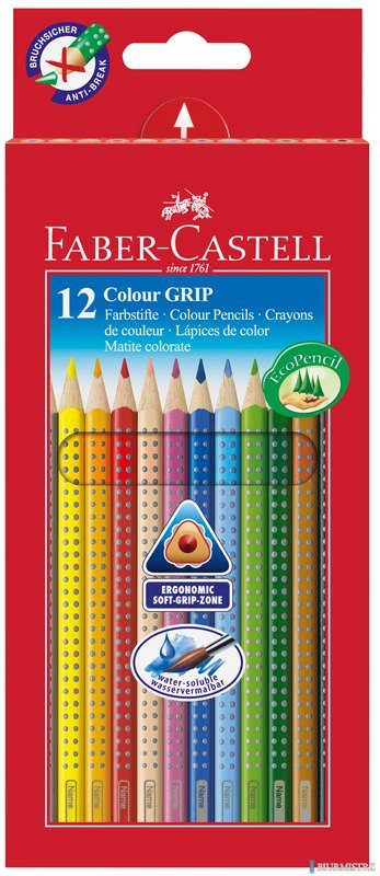 Kredki trójkątne akwarelowe 12 kolorów GRIP 2001, FABER CASTELL 112412 Kredki trójkątne akwarelowe 12 kolorów GRIP 2001, FABER CASTELL 112412
