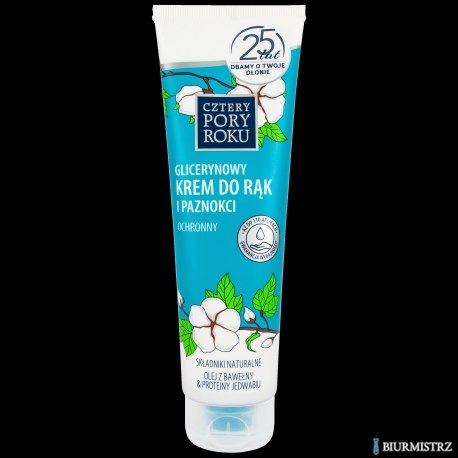 Krem do rąk Cztery Pory Roku glicerynowy z bawełną 130ml Krem do rąk Cztery Pory Roku glicerynowy z bawełną 130ml