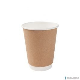 Kubki papierowe dwuwarstwowe biało-brązowe 25 szt 300/400 ml VDW-12