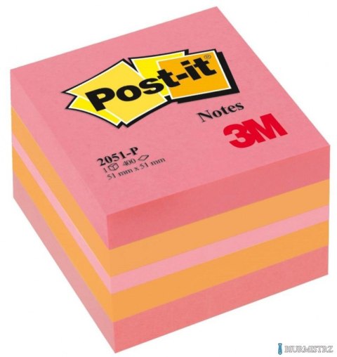 Mini Kostka samoprzylepna POST-IT_ (2051P), 51x51mm, 1x400 kart., różowa Mini Kostka samoprzylepna POST-IT_ (2051P), 51x51mm, 1x400 kart., różowa
