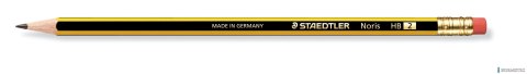 Ołówek drewniany NORIS 122 z gumką HB S122 STAEDTLER Ołówek drewniany NORIS 122 z gumką HB S122 STAEDTLER