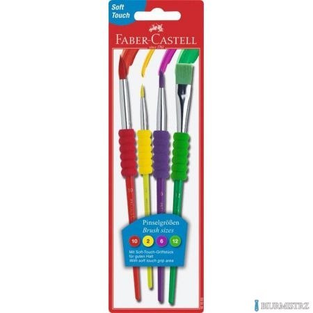 Pędzle szkolne z miękkim uchwytem 4szt. 481600FC FABER-CASTELL Pędzle szkolne z miękkim uchwytem 4szt. 481600FC FABER-CASTELL