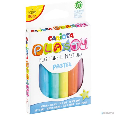 Plastelina pastelowa 100g 6 kolorów bezglutenowa CARIOCA 170-2525 Plastelina pastelowa 100g 6 kolorów bezglutenowa CARIOCA 170-2525