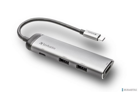 Stacja dokująca VERBATIM MULTIMEDIA ADAPTER HUB Type-C to 2xUSB HDMI 49140 VMMA1 Stacja dokująca VERBATIM MULTIMEDIA ADAPTER HUB Type-C to 2xUSB HDMI 49140 VMMA1