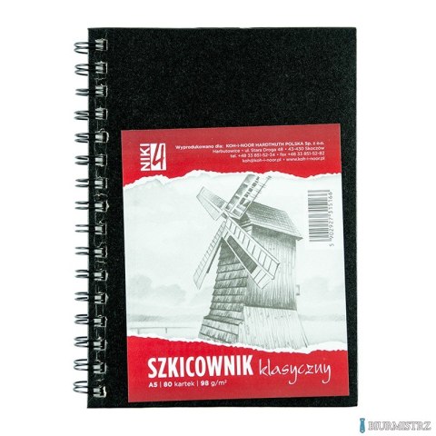 Szkicownik A5 98g 80kartek spirala KOH I NOOR BLO-SZA59S-00104 Szkicownik A5 98g 80kartek spirala KOH I NOOR BLO-SZA59S-00104