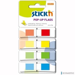 Zakładki indeksujące w podajniku 45x12mm 140/4 kolory STICKN 26020