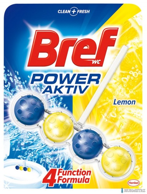 BREF Zawieszka WC POWER AKTIV 50g Lemon kulki 625197 BREF Zawieszka WC POWER AKTIV 50g Lemon kulki 625197