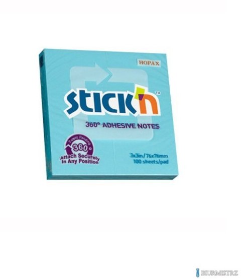Bloczek STICKN 76x76mm 360stopni niebieski 21553 Bloczek STICKN 76x76mm 360stopni niebieski 21553