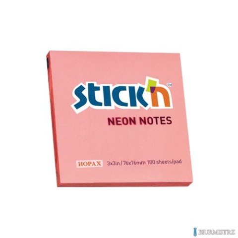 Bloczek STICKN 76x76mm różowy neonowy 100k 21166 STICKN Bloczek STICKN 76x76mm różowy neonowy 100k 21166 STICKN