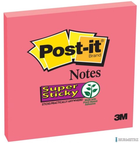 Bloczek samoprzylepny POST-IT_ Super Sticky (654-6SS-PO), 76x76mm, 1x90 kartek, różowy Bloczek samoprzylepny POST-IT_ Super Sticky (654-6SS-PO), 76x76mm, 1x90 kartek, różowy
