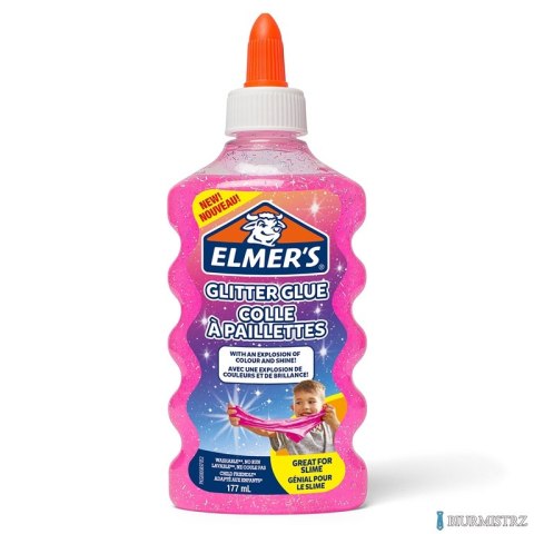 Elmers klej brokatowy, różowy, zmywalny i przyjazny dzieciom, 177ml, 2077249 Elmers klej brokatowy, różowy, zmywalny i przyjazny dzieciom, 177ml, 2077249