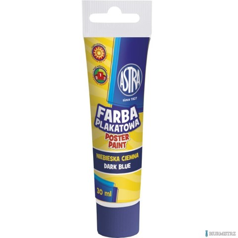 Farba plakatowa Astra tuba 30 ml - ciemna niebieska, 83110914 Farba plakatowa Astra tuba 30 ml - ciemna niebieska, 83110914