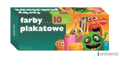 Farby plakatowe MONA 10 kol.20 ml 0104 ST.MAJEWSKI Farby plakatowe MONA 10 kol.20 ml 0104 ST.MAJEWSKI