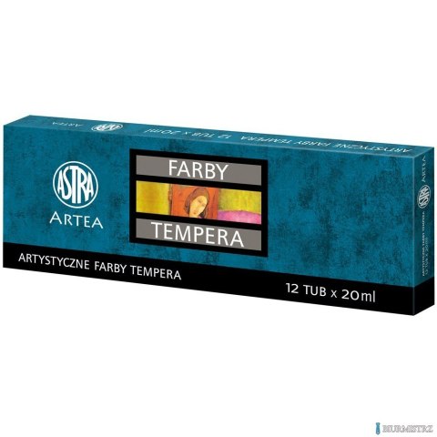 Farby tempera Astra 12 kolorów - 20 ml, 83414900 Farby tempera Astra 12 kolorów - 20 ml, 83414900