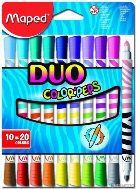 Flamastry dwustronne DUO 10szt 20kol COLORPEP 847010 Flamastry dwustronne DUO 10szt 20kol COLORPEP 847010